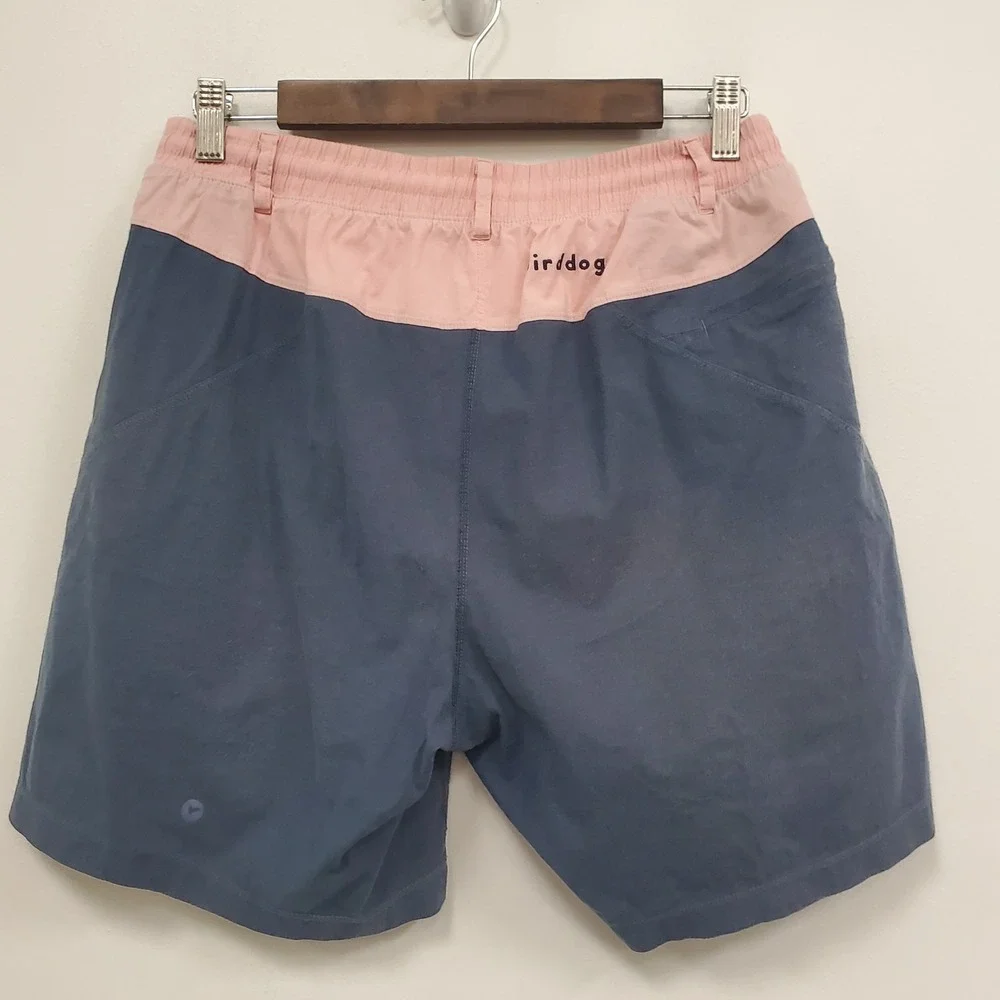 Birddogs Mens Colorblock Lined Athletic 7 In Shorts Size L Blue Pull On Stretch